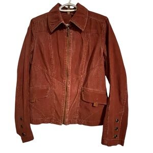 209 Women's Distressed Rust Corduroy Jacket - size 10